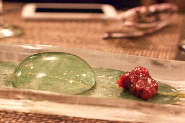 Water cake with syrup and red bean