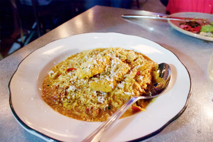 Spaghetti chi ricci $19- sea urchin, harissa butter, brioche crumbs, horseradish