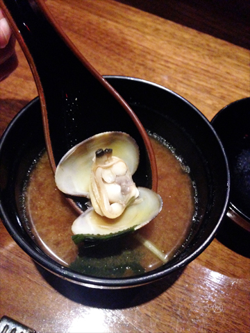Red Miso soup with clam