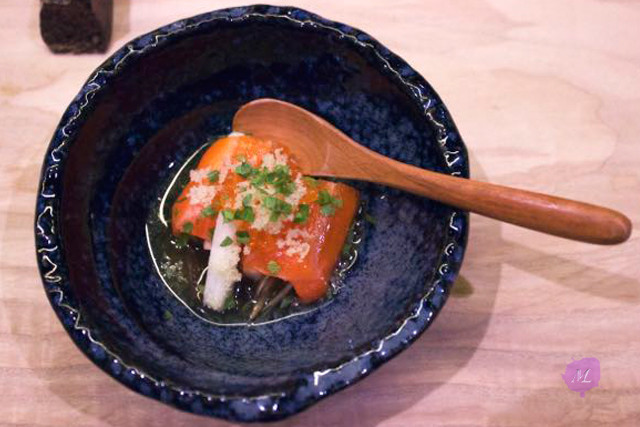 Tasmania sea trout and trout roe and yam